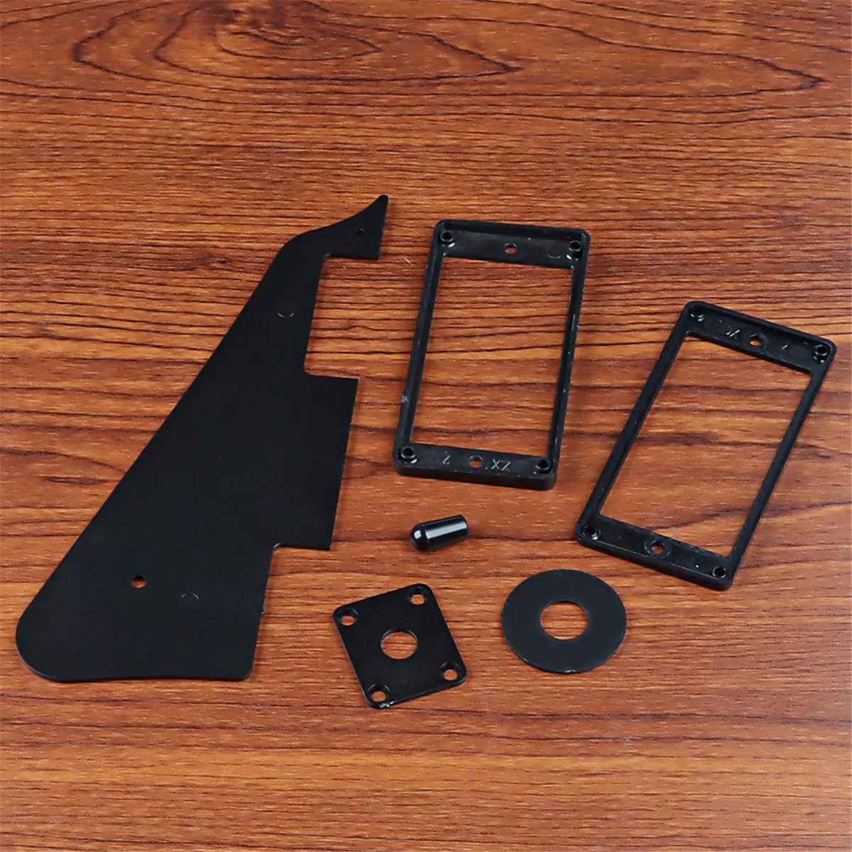 SMIEA 1Ply Black Pickguard Back Plate Screws Set & Humbucker Pickup Ring & Switch Ring Fit Les Paul Pickguard Replacement