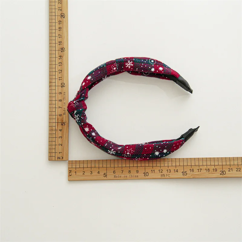 Plaid Striped Knotted Hair Hoop Wide-brimmed Red Xmas Big Knot Hairband Christmas Gift Series Headband DIY Hair Accessories