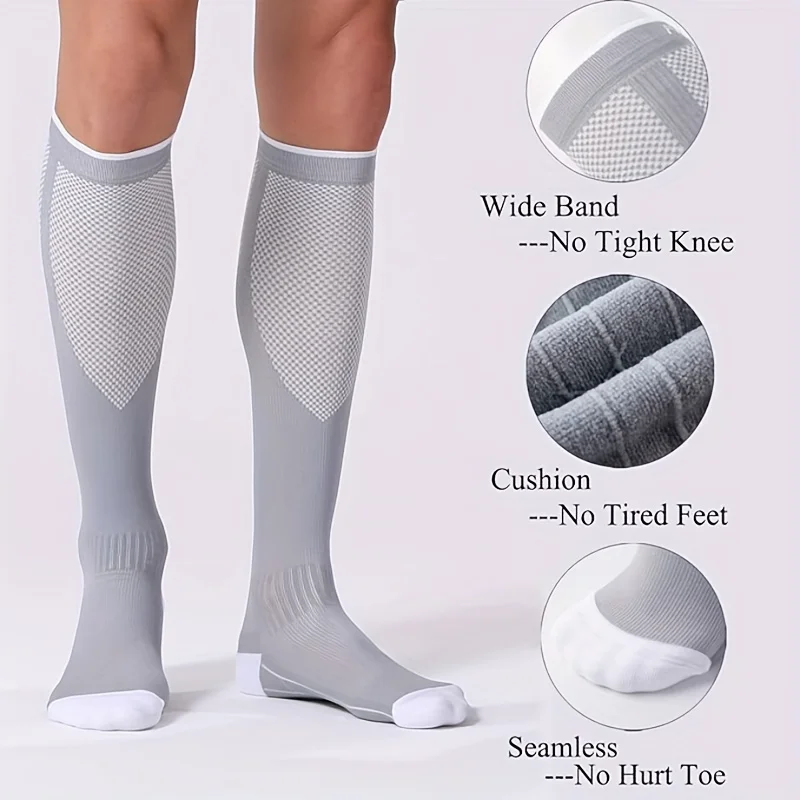1/4 Pair Compression Socks Men Women 20-30mmhg - Circulation Support Socks Suitable Care Travel - Soft Breathable Sports Socks view 6