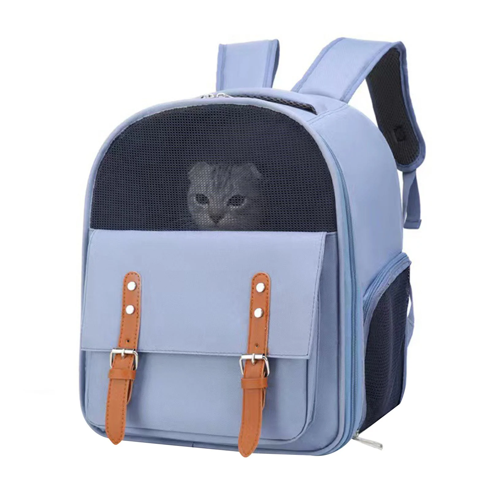 猫用バックパック-大容量-ポータブル-通気性抜群-犬猫兼用-キャリーバッグ-ダブルショルダーバッグ-ペットのお出かけ-旅行-ハイキング用