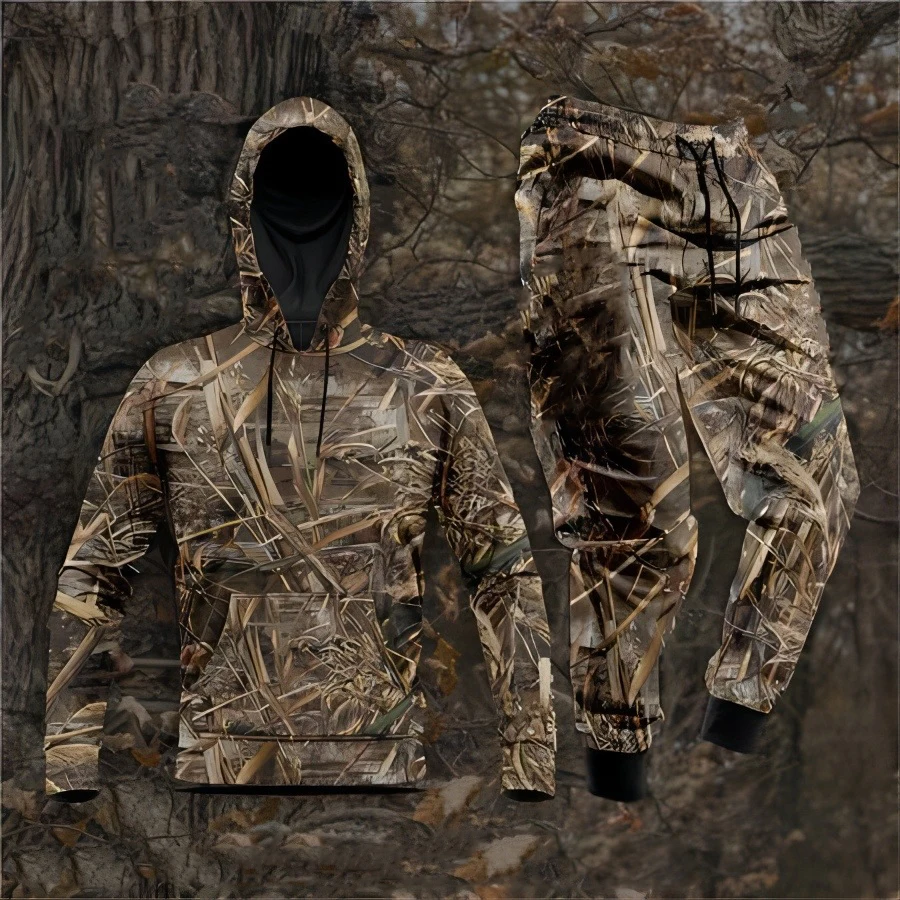 Forest Camouflage 3D Print Hoodies Pants Sets Men's Autumn Sweatshirts Sweatpants Two Piece Suits Outdoor Tracksuit Man Clothing