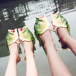 Zapatillas divertidas para hombre y niño, zapatos familiares, sandalias para padres e hijos, zapatos de playa de talla grande 24-47, zapatillas de pescado Unisex para verano