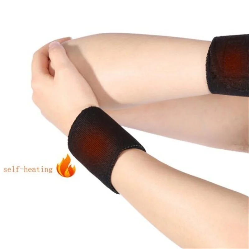 2pcs/set Sports Protection Health Care Magnetic Therapy Tourmaline Self-Heating Wrist Brace Braces Belt Arthritis Pain Relief