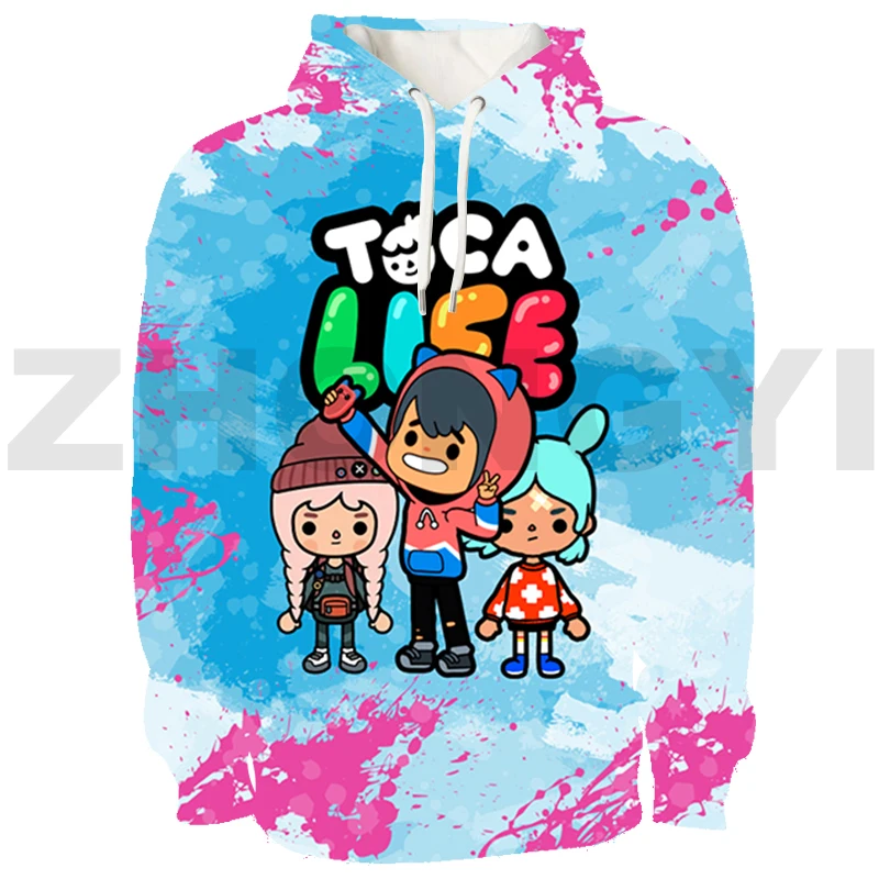 

New 3D Toca Life World Hoodies Funny Anime Toca Boca Hoodie Cool Harajuku Streetwear Women's Tracksuit Cosplay Costume Sudaderas