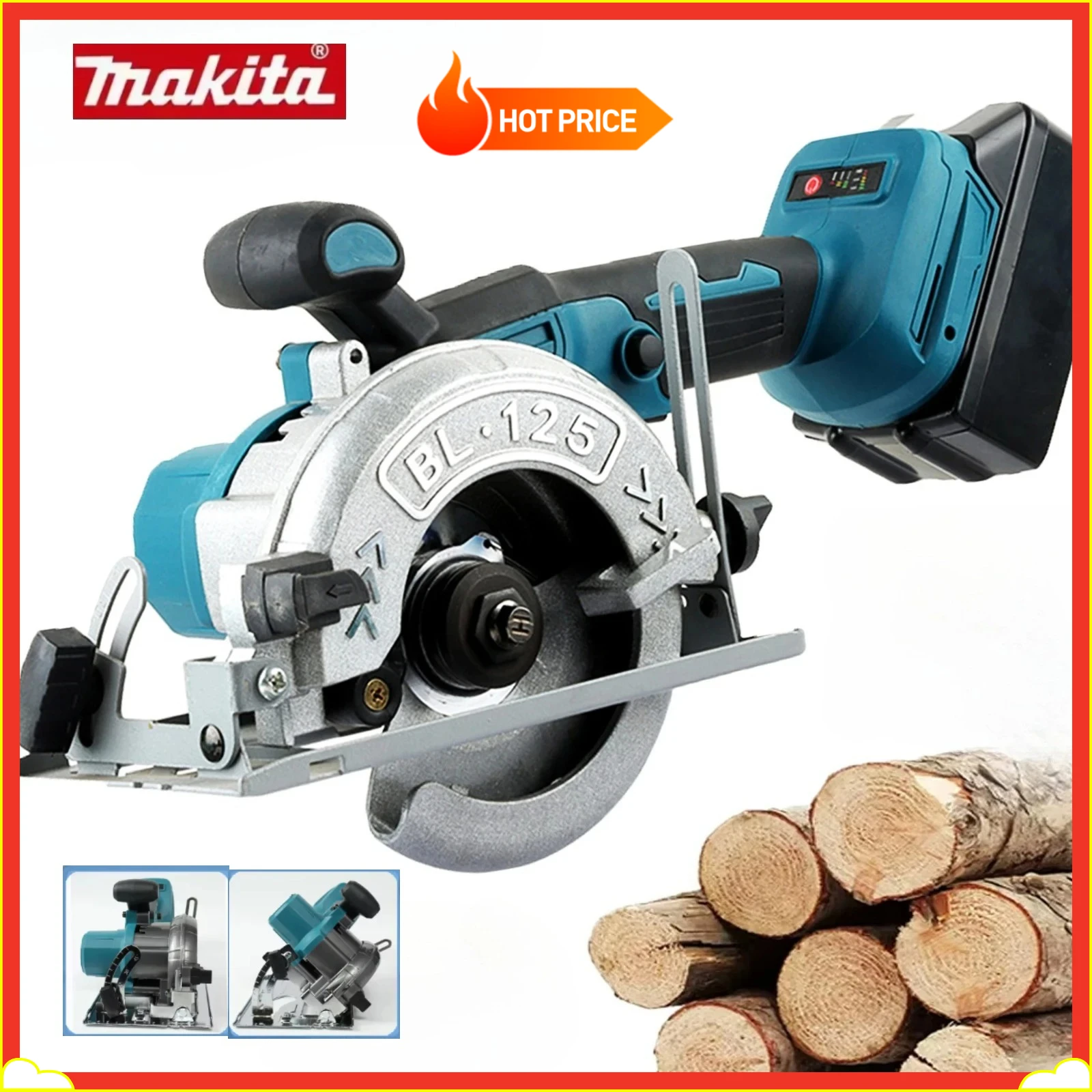 

Аккумуляторная бесщеточная циркулярная пила Makita 5 дюймов для батарей 18-20В, ручная многофункциональная пила для резки дерева и металла, электроинструмент