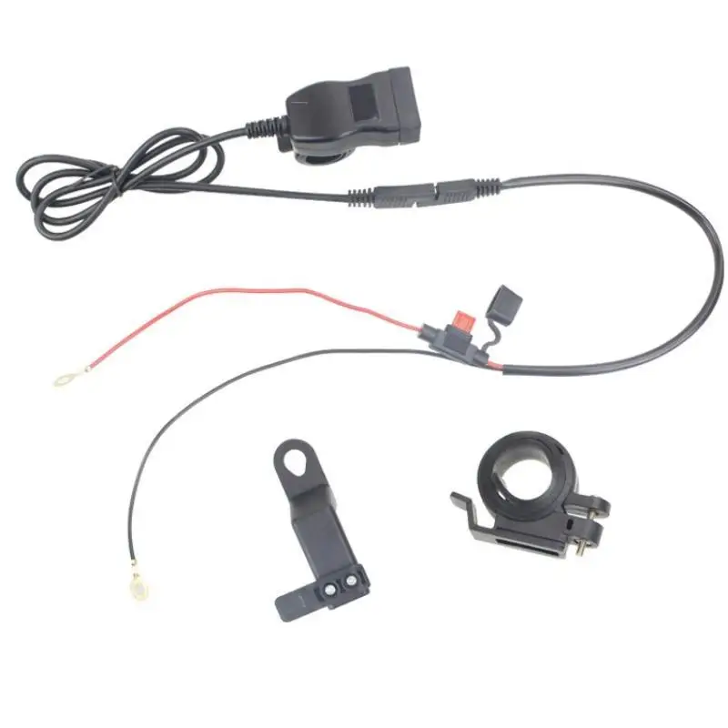 1PCS 12-24V Motorcycle Handlebar Waterproof Fast Charger  Dual-Port  USB Type C Ports 12V To 24V For Motorbikes E Bikes ATVs