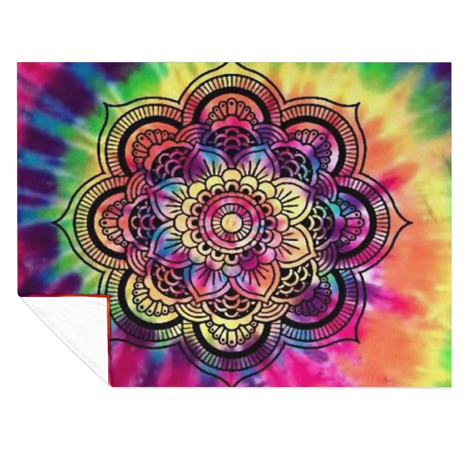 

Rainbow Tie Dye Mandala Throw Blanket bed plaid For Decorative Sofa anime warm for winter Blankets