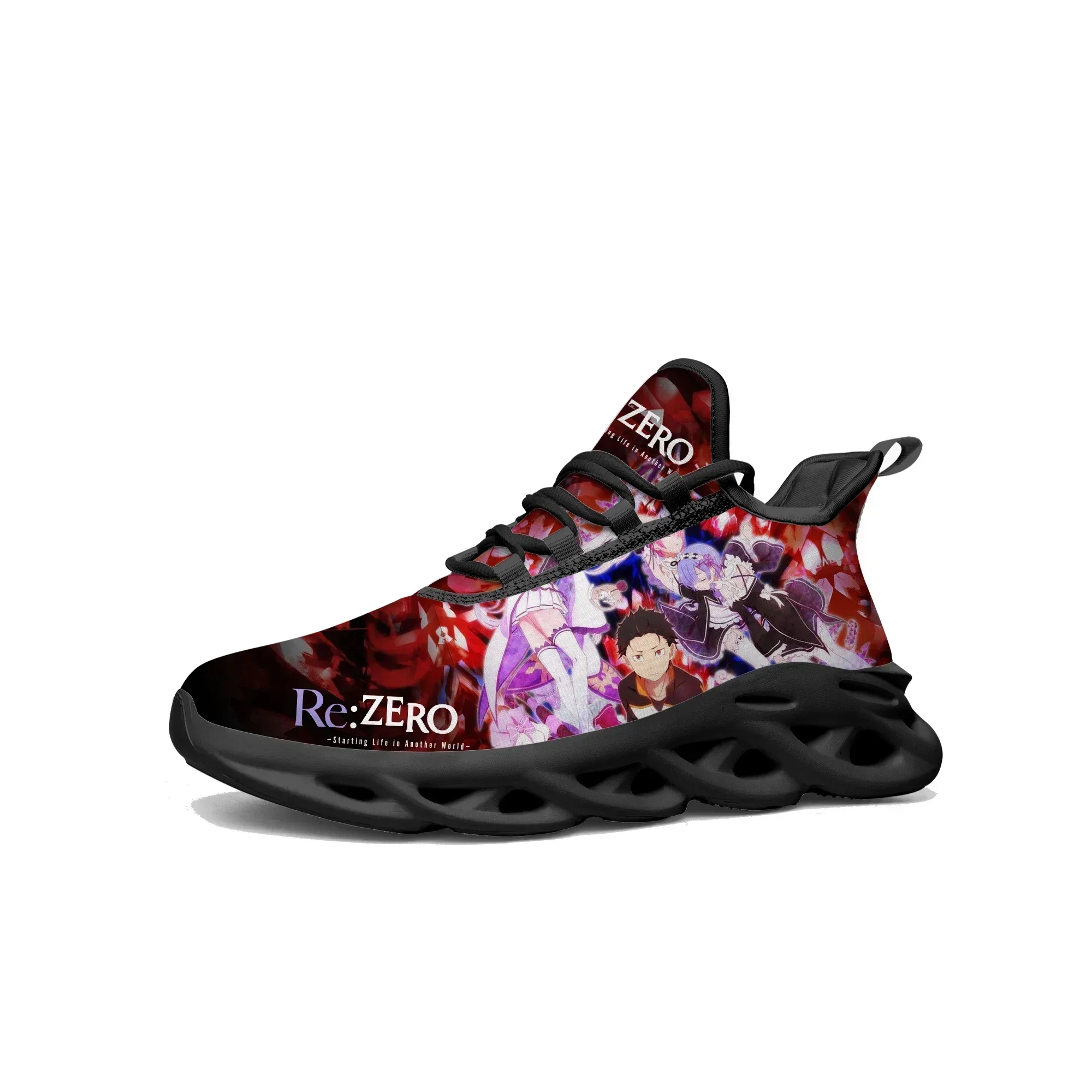 Re:Zero Flats Sneakers Mens Womens Teenager Sports Running Shoes High Quality Emilia Anime Cartoon Custom Lace Up Mesh Footwear