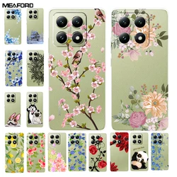 For XIAOMI 14T Pro Cases 14T 5G Flower Transparent TPU Soft Silicone Clear Back Case for XIAOMI 14T  Cover Phone Cover Protect