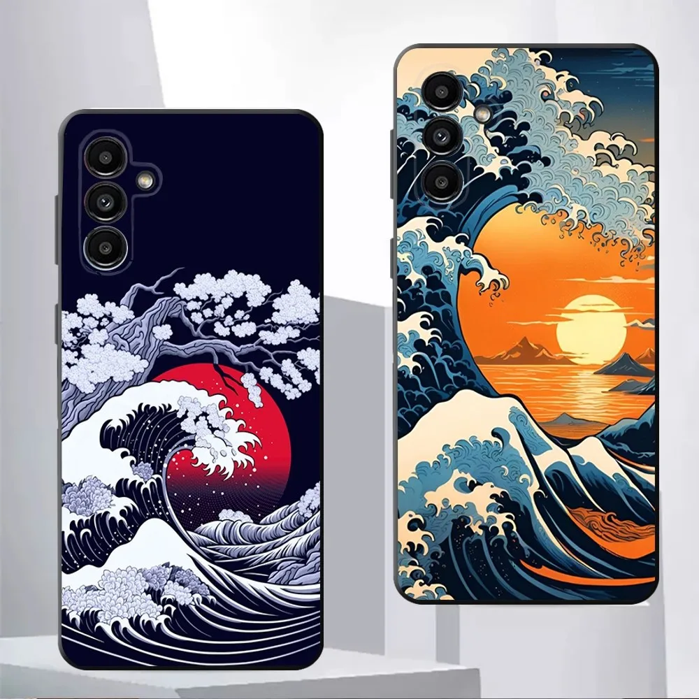

Great Wave Kanagawa Phone Case For Samsung Galaxy A13,21s,22,31,32,52,53,71,80,91 Black Soft Cover
