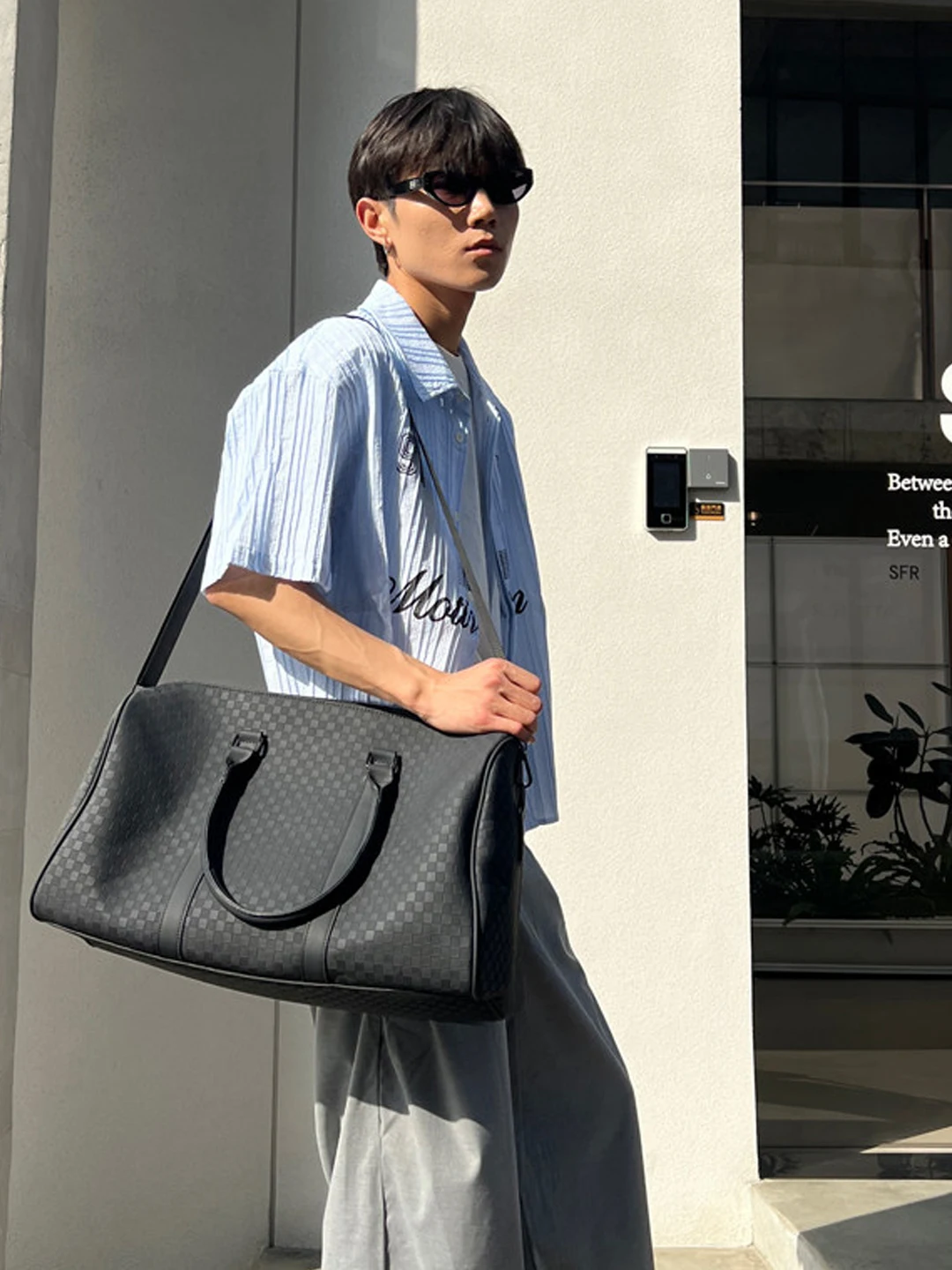 NIN High-End Casual Large Capacity Street Retro Underarm Pillow Tote Bag Unisex Shoulder Bag Leisure PU Pure Color Square Shape