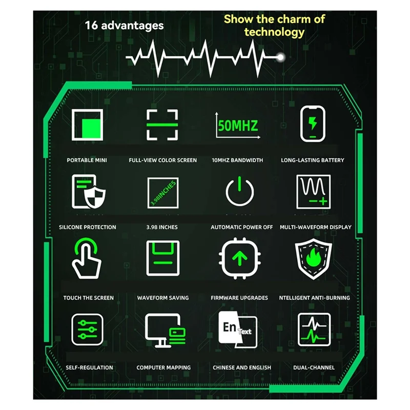 T83C-BSIDE Touch Screen Digital Oscilloscope & Signal Generator Dual Channel 50Mhz Automatic Oscilloscope Graphic Tester Tools
