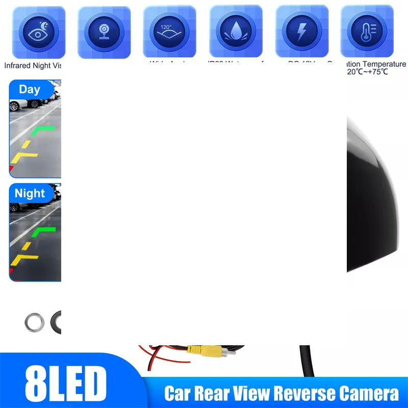 

Универсальная камера заднего вида для автомобилей с LED-подсветкой для ночного видения, для автоматического паркования и помощи при движении задним ходом