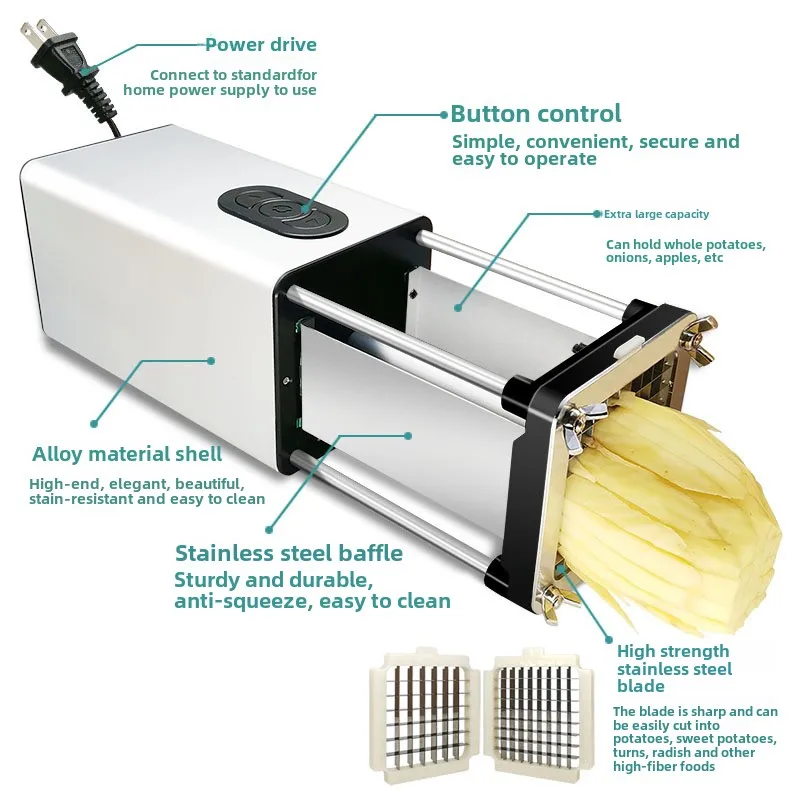 ماكينة تقطيع الخضروات الكهربائية المقلية للاستخدام المنزلي في المطاعم والمزرعة والتوفرة الجديدة
