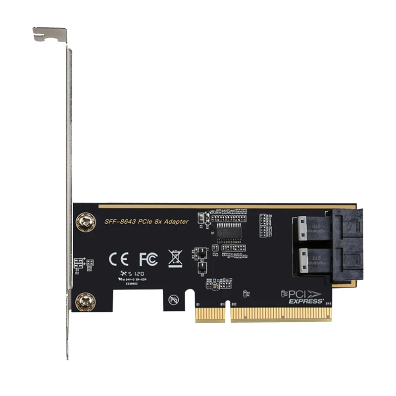 

Плата PCIE 8X к 2 портам, адаптер U.2, SFF8643, двойной Nvme SSD PCIE X8, черная Плата расширения, 1 шт.