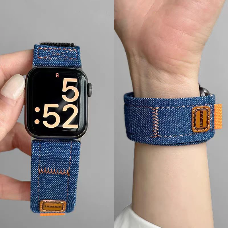 

Ремешок спортивный для Apple Watch Band Series 9 8 se 7 6 5 4 3 Ultra 2, нейлоновый браслет для iwatch 44 мм 40 мм 49 мм 45 мм 41 мм 42 мм 38 мм