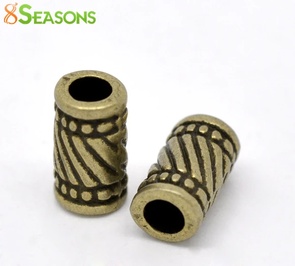 Handmade Metal Spacer Beads Geometrc Cylindrical Antique Bronze Color Loose Beads DIY Making Necklace Bracelet Jewelry Findings