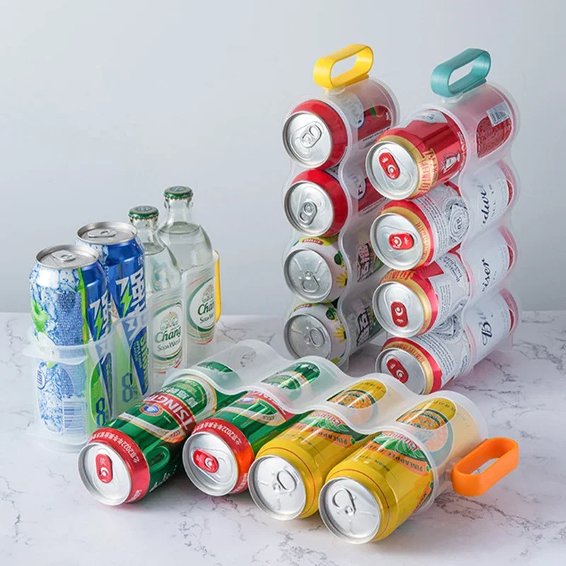 1 Pc Beer Soda Drink Can Storage Box Kitchen Fridge Drink Bottle Holder Fridge Refrigeration Storage Organizer Rack Shelf