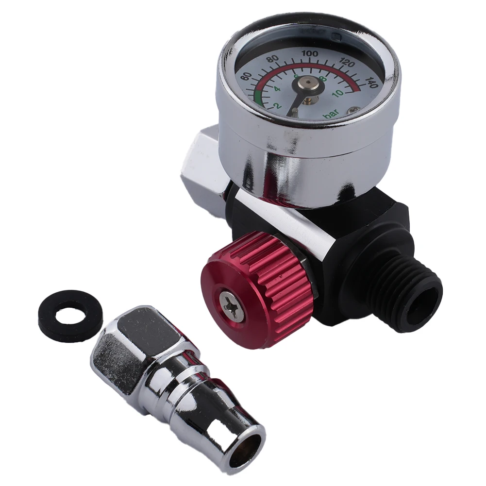 Compact Air Pressure Control Valve with Gauge and Nozzle for Use with For Mini Air Conditioners and For Spray Tools