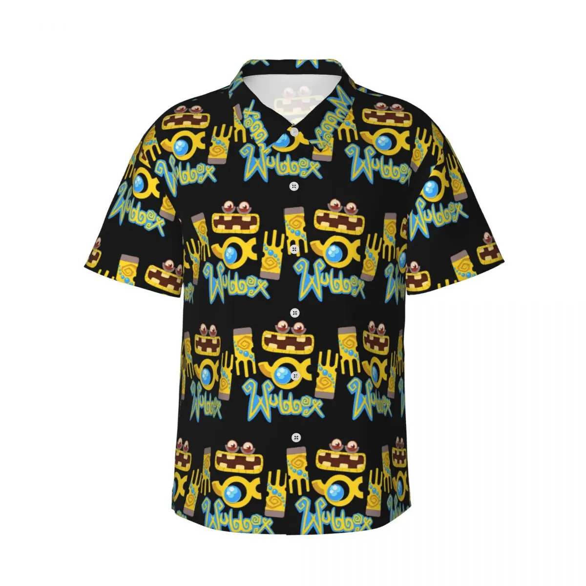 

Wubbox My Singing Monsters Men's Shirts Hawaiian Short Sleeve Shirt Fashion Lapel Tops for Summer Beach
