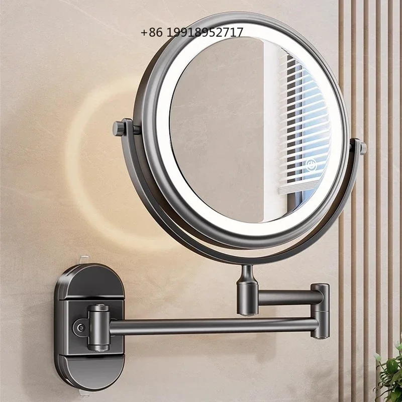 Folding Bathroom Wall Mirror Double-sided Makeup Mirror Light Magnifying Anti-fog Suction Cup Mirrors Toilet Decor Mirrors JJ562