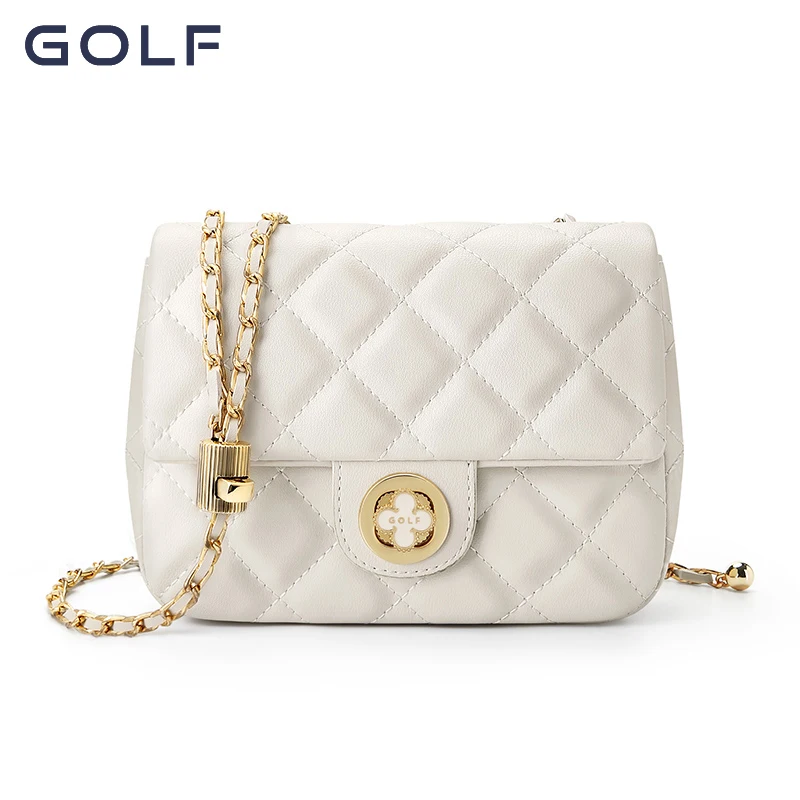 GOLF2024 New Xiaoxiangfeng Lingge Chain Women\'s Bag Versatile Single Shoulder Bag Fashion Clover Crossbody Bag