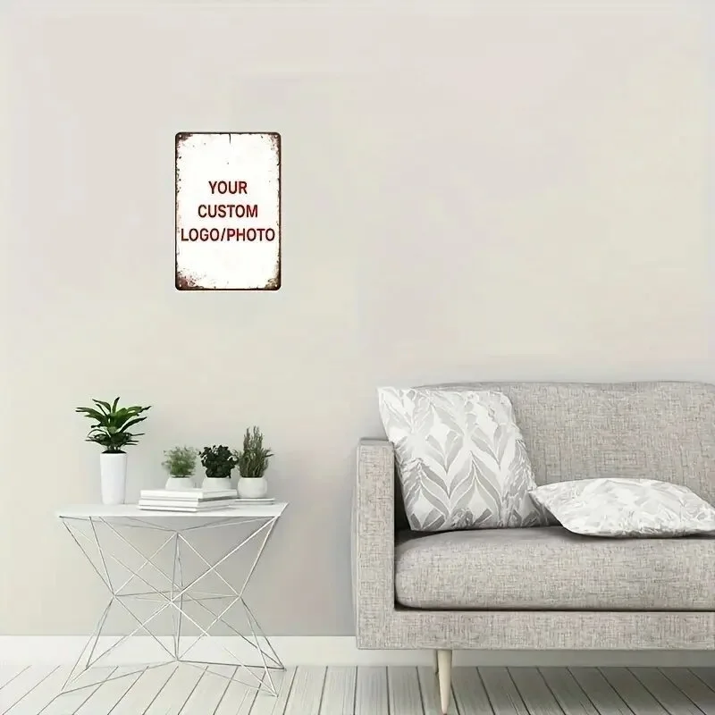 لافتة ألومنيوم مخصصة للصور/النص، لوحة معدنية كلاسيكية ريفية شديدة التحمل مع شعار/صورة مخصصة، سهلة التعليق مع