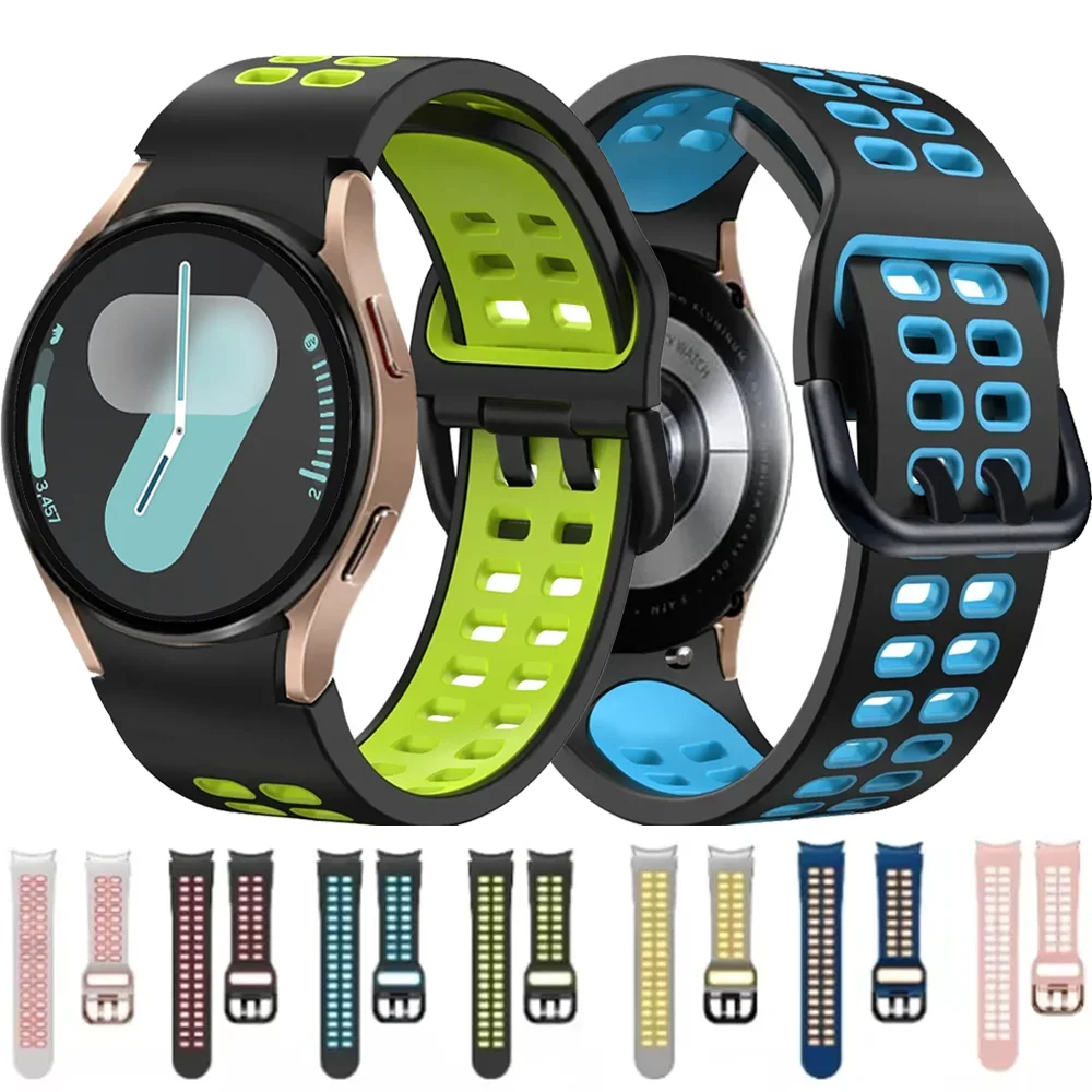 لا فجوة سيليكون حزام لساعة سامسونج جالاكسي 7/6/5/4 44 مللي متر 40 مللي متر معصمه ساعة 5 برو 45 مللي متر 6 4 الكلاسيكية 47 مللي متر 43 مللي متر 46 مللي متر 42 مللي متر حزام