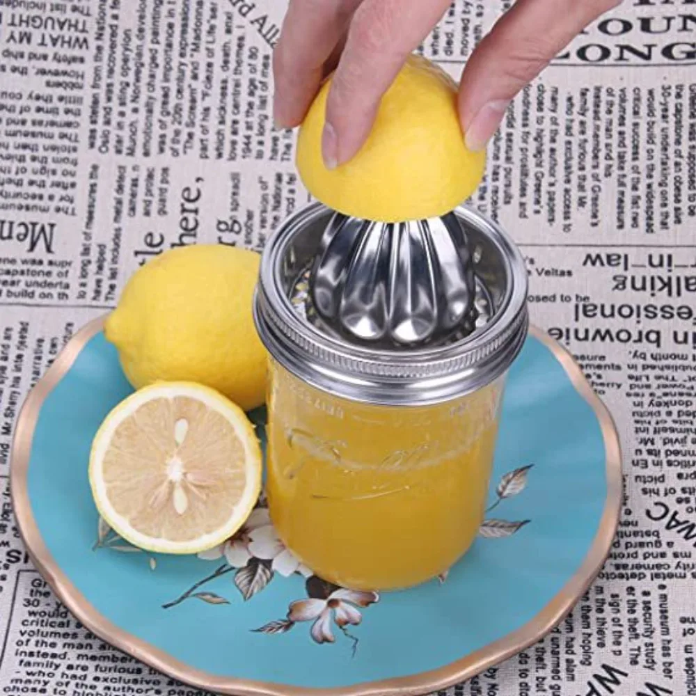 Mason Jar Manual Juicer Home 304 Stainless Steel Juice Press Orange Lemon Squeezer Machine