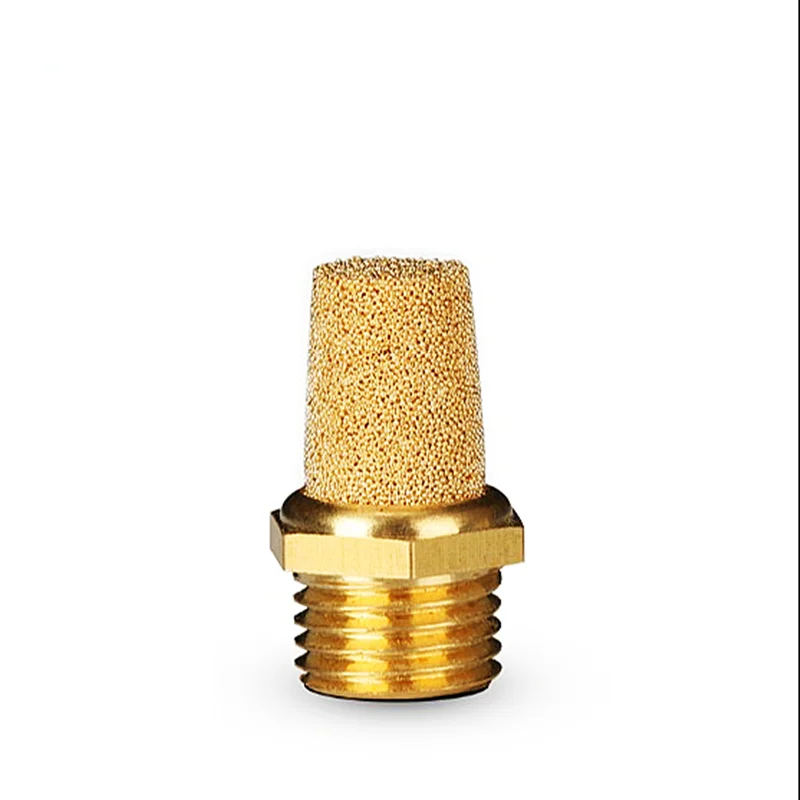 BSL-M5 1/8 1/4 3/8 1/2 Pneumatic Brass Exhaust Muffler Silencers Fitting Noise Filter Reducer Connector Copper flat/long muffler