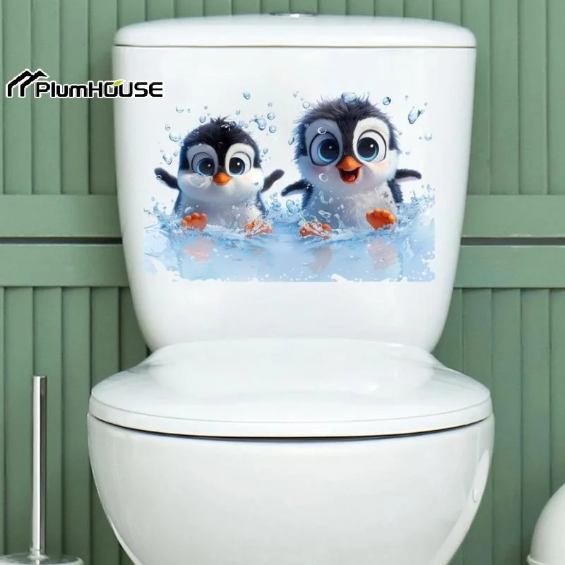 Home Toilet Bathroom Design - 1PCS Cute Cartoon Penguin Toilet Lid