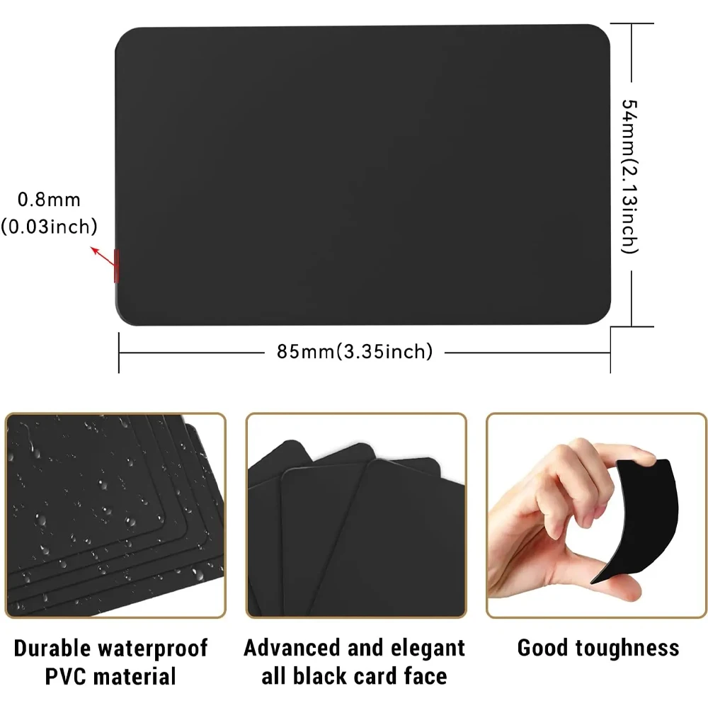 HACHANLUN 5-10PCS NTAG215 Blank NFC Cards PVC Tags NFC215 Black Card 13.56Mhz TagMo Waterproof RFID NFC Phone 504 bytes