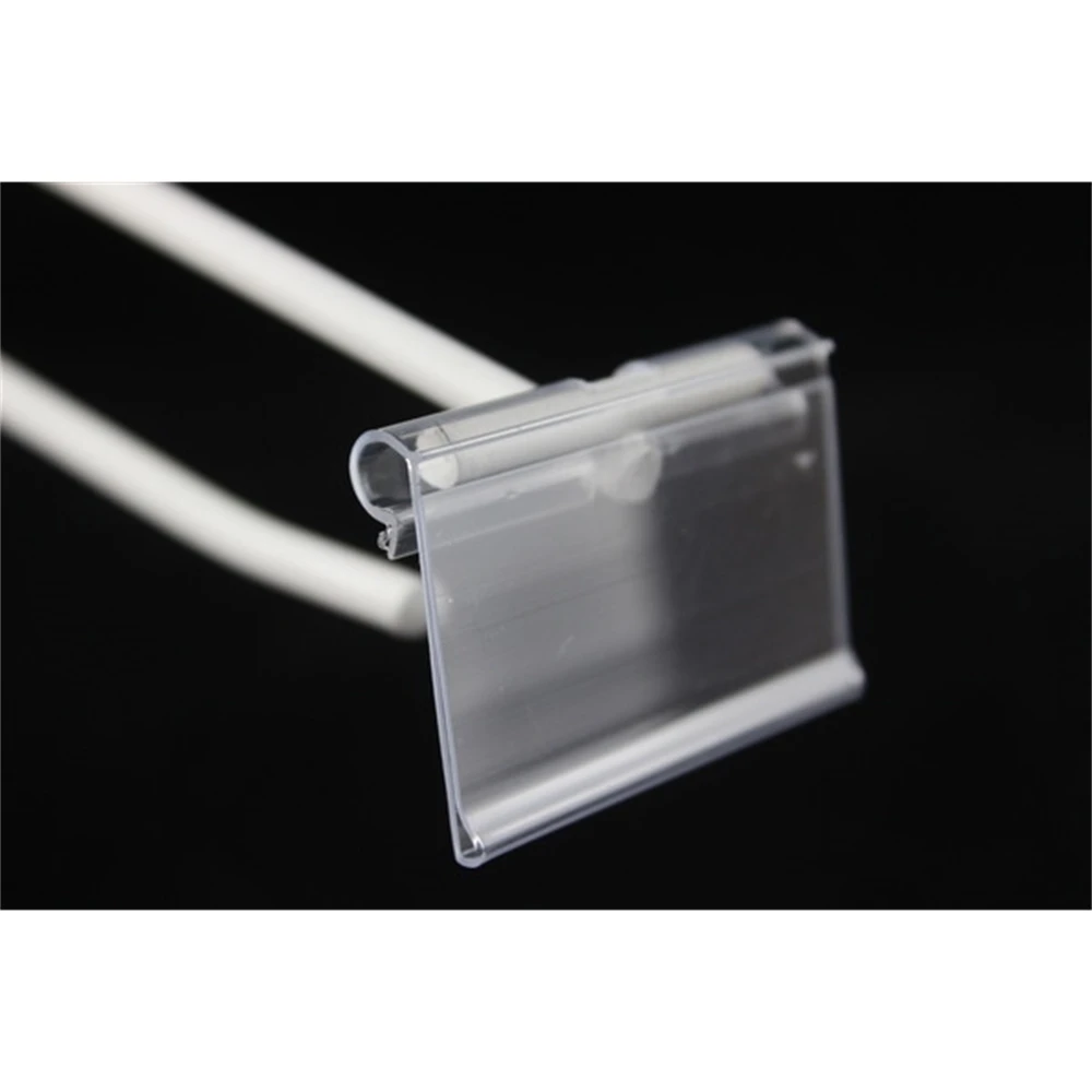 6x4.2cm Clear Pvc Plastic Price Tag Display Label Holder Sign Clip Merchandise Name Card Price Scan Frame Shelf Hook Data Strip