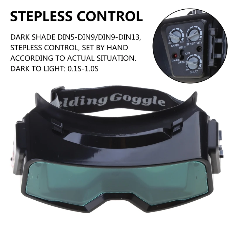 Gafas protectoras para soldador, máscara, casco, gafas soldador con oscurecimiento automático, lentes interiores amplio rango