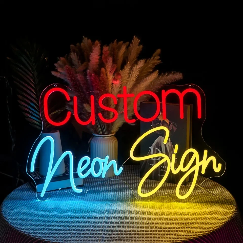 

Free Shipping Custom Sign Neon Free Design Happy Birthday Wedding Party 12V Led Light Custom Neon Sign For Home Shop Room Decor