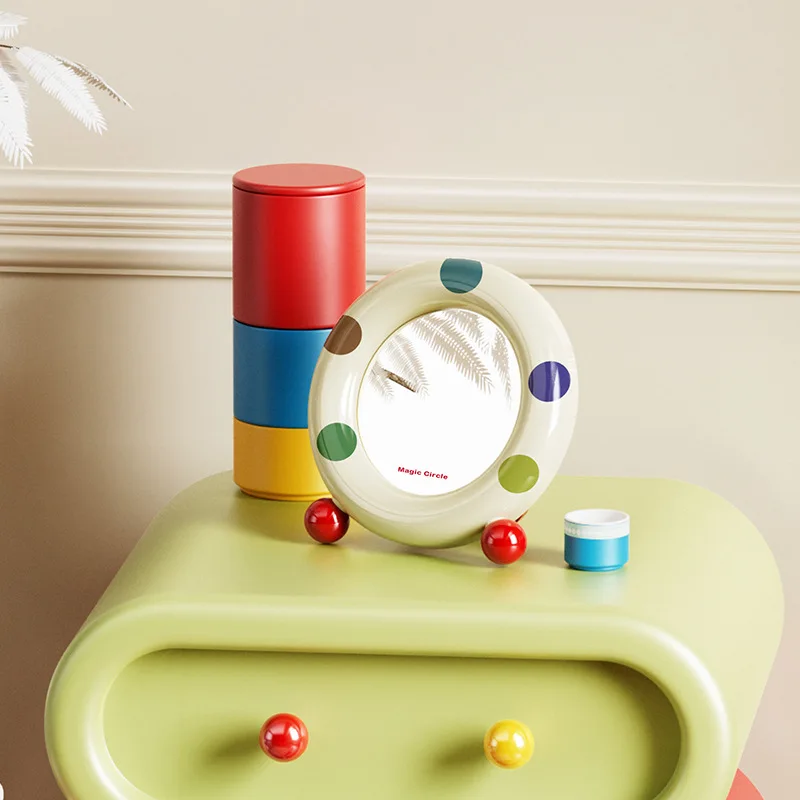 2025년형 대형 데스크탑 화장대 거울 (회전 스탠드 포함) HD 프리미엄 디자인, 밝고 스타일리쉬한 스타일