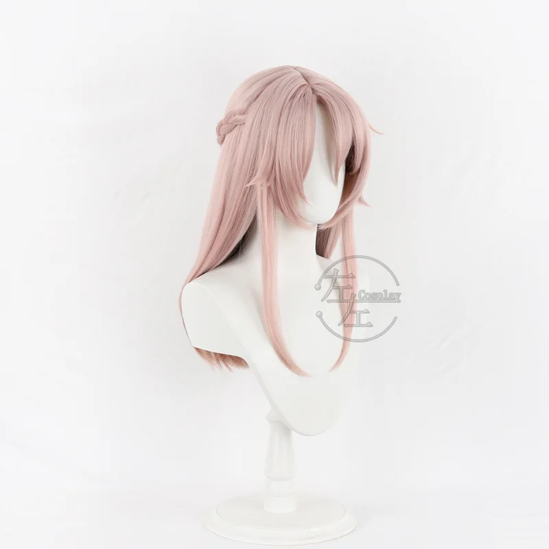 Wig Game Honkai: Star Rail Cosplay para homens, cabelo comprido rosa Jiaoqiu, peruca resistente ao calor, boné grátis, 60cm