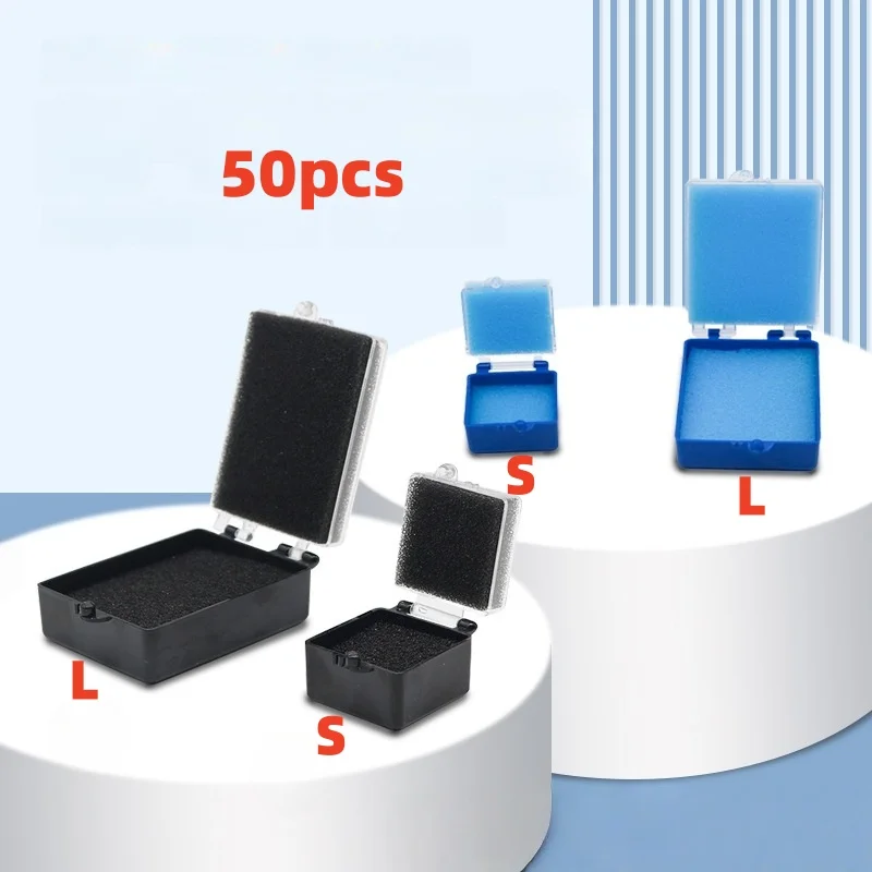 50PCS Denture Sponge Retainer Case Implant Denture Crown Veneer Fake Teeth Storage Box with Foam Fake Teeth Case