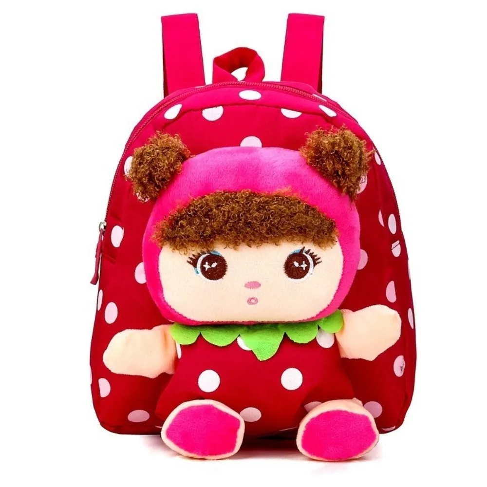 Soft Polka Dot Children Backpack Lightweight Multiple Pockets Rucksack 3D Design Adjustable Straps Kindergarten Schoolbag