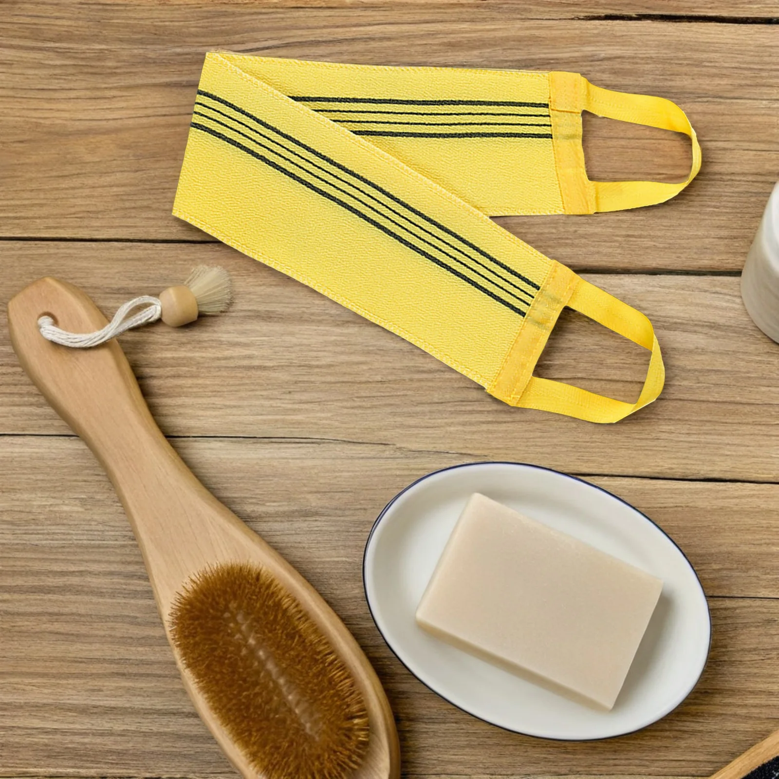 

Back Scrubber Exfoliating Bath Towel Long Handle Shower Washing Cloth Reusable Body Scrubbing Tool For Deep Cleaning