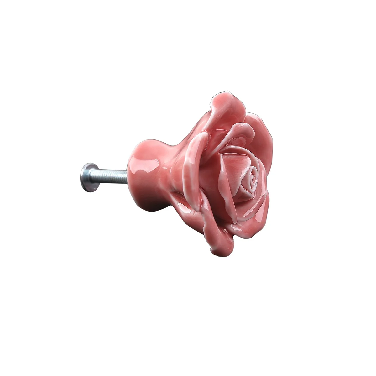 

8Pcs Rose Ceramic Door Pull Handles Durable Pink Knobs for Cabinet Drawer Kitchen Cupboard Wardrobe 41x41x34mm Decorative