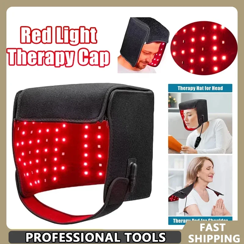 

Red Light Hats for Hair Regrowth Infrared Light Cap Thinning Anti Hair Loss Anxiety Stress Reduce Migraine Scalp Relax Massager