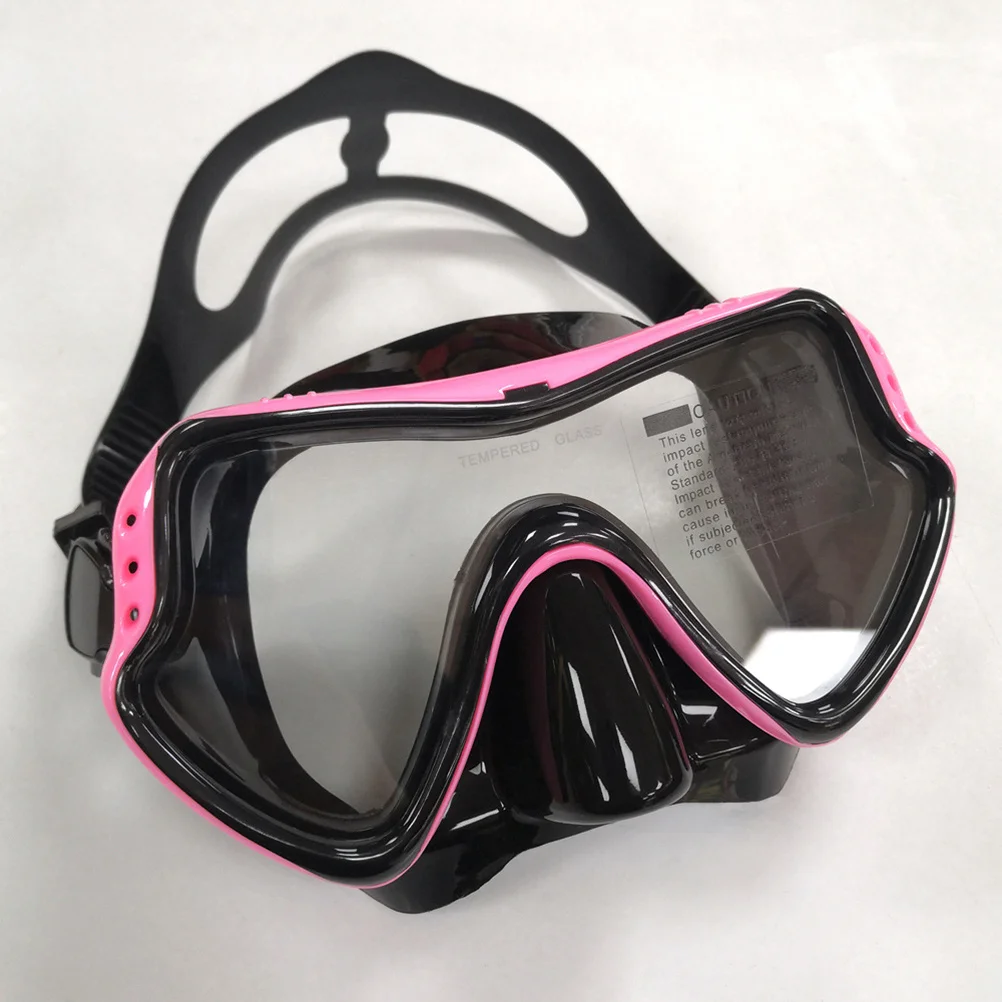 Juego de gafas de snorkel rosa con diseño de ventana única, correa de alta elasticidad para niños, gafas de natación y buceo, tubo de respiración