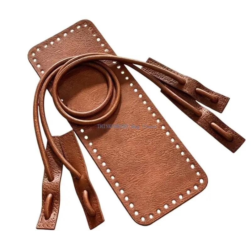 340D Crochet Bag Bottom Accessories with Carry Strap, Edge-Perforated Base Set for DIY Bag Repair and Crochet Work Use