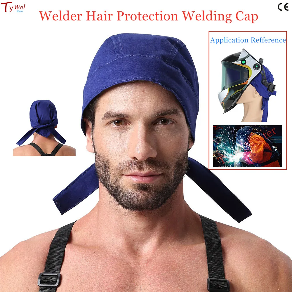 

Welding Cap Washable Flame Retardant Cotton Worker Safety Welder Hair Protection Hood Hat