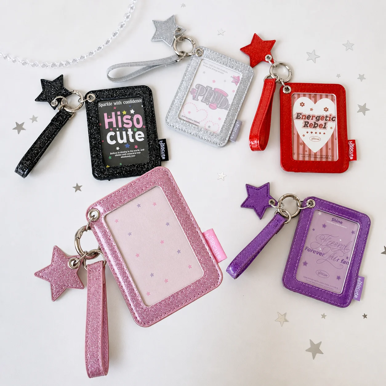 Double Layer Card Holder Practical Id Card Protector Star Charm Card Holder Cute For Work Badges Photocard Collectors Backpack