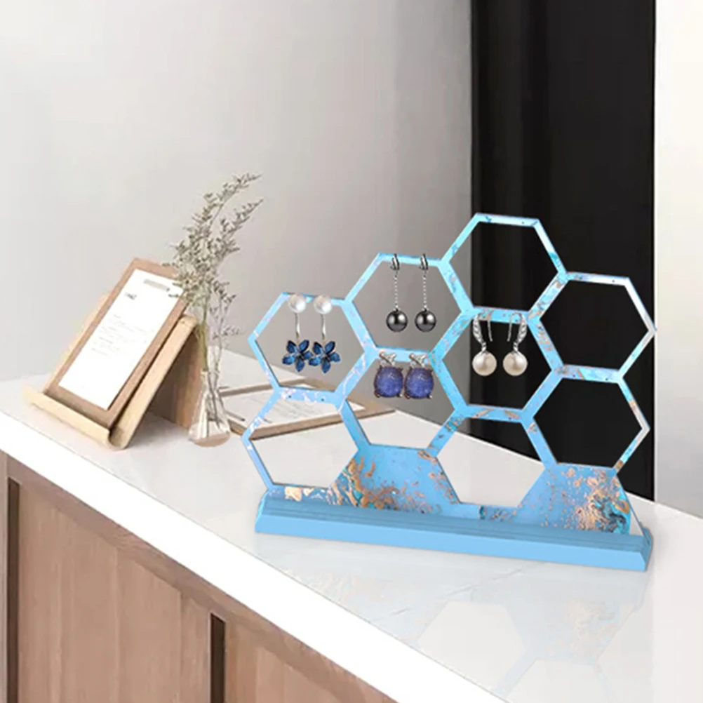 

Earring Rack Silicone DIY Manual Fadeless Washable Earring Rack Mold Reusable Easy Clean Jewelry Accessories Parts Storage