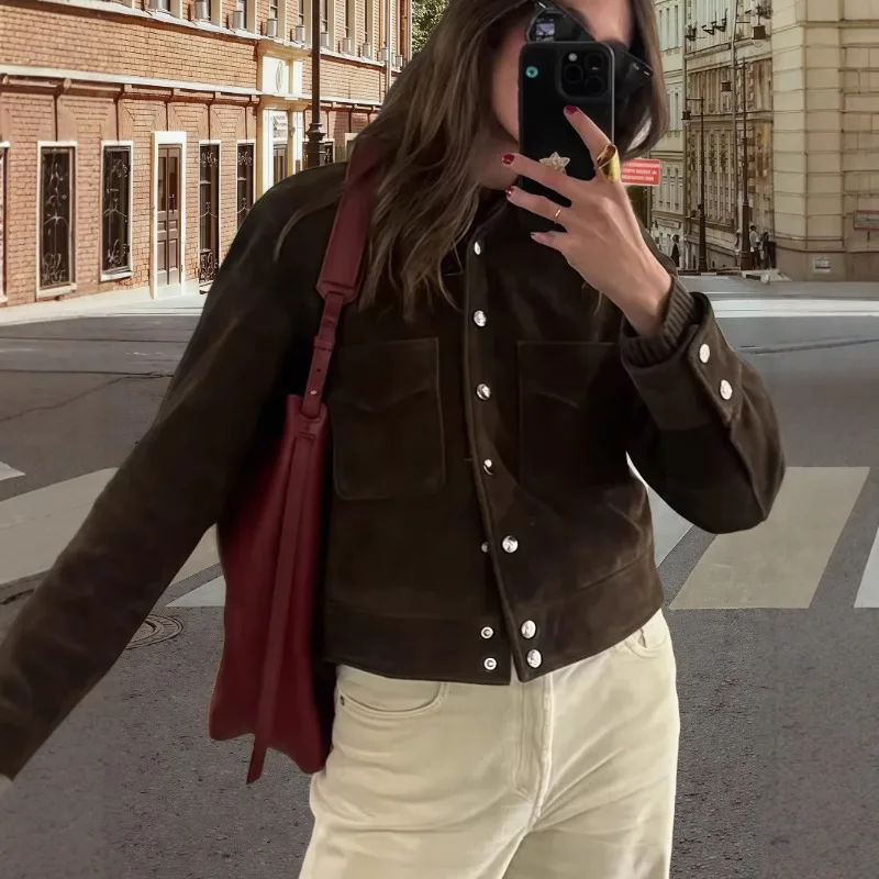Retro Imitation Fleece Leather Shirt Versatile Fashion Trend Comfortable Lapel Shirt Jacket Exquisite Casual Simple Personality