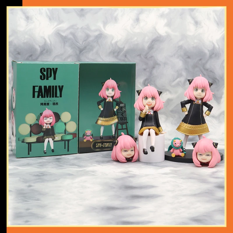 

Spy×family Anya Replaceable head Action Figures Model Ornaments Toys Gift