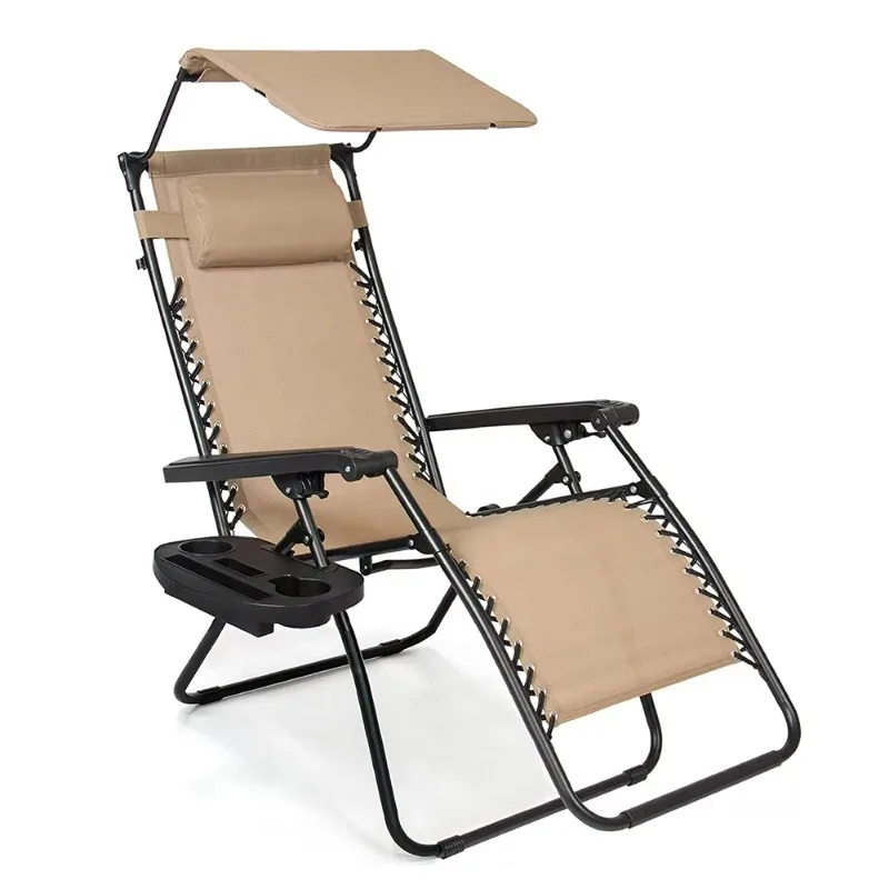 

Складное кресло-шезлонг для отдыха на открытом воздухе с подстаканником, легкое, для взрослых, пляжное, с функцией нулевой гравитации